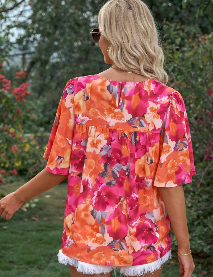 Shanee - Blouse florale à manches