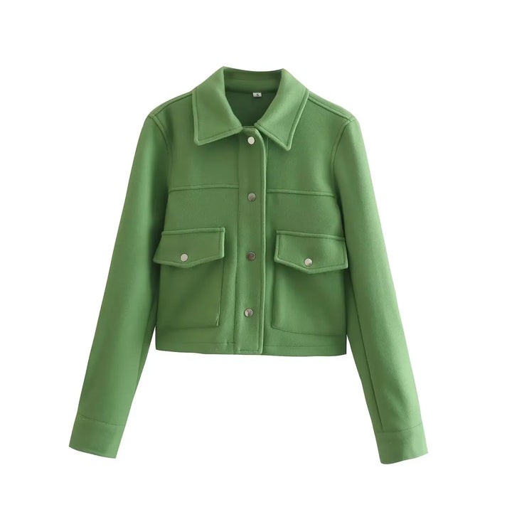 Veste Chic à Col Coloré avec levant pour Femme