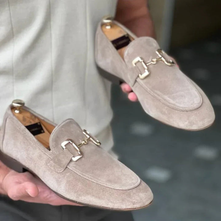 Lorenzo - Mocassins en daim avec boucle en métal