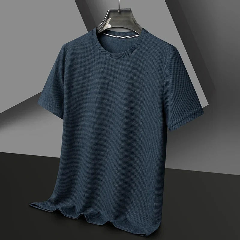 T-shirt à manches courtes pour hommes - Texturé & col rond