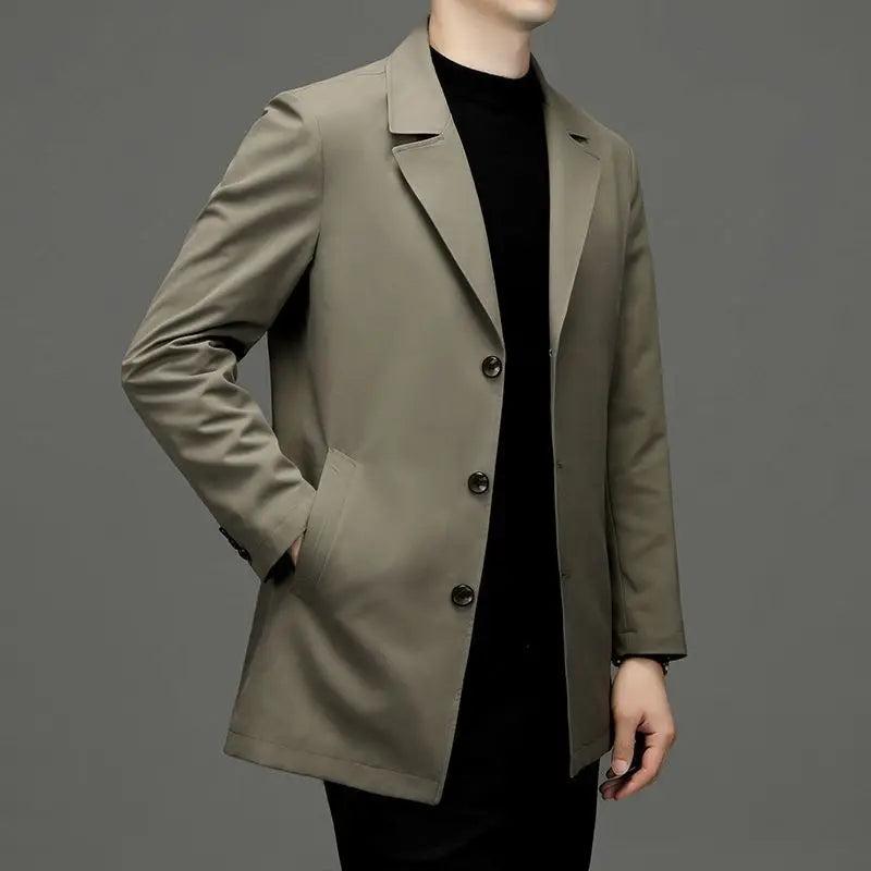 Manteau léger à revers pour hommes en gris - Noah