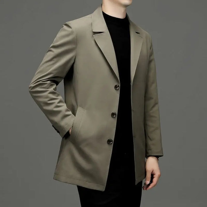 Manteau léger à revers pour hommes en gris - Noah