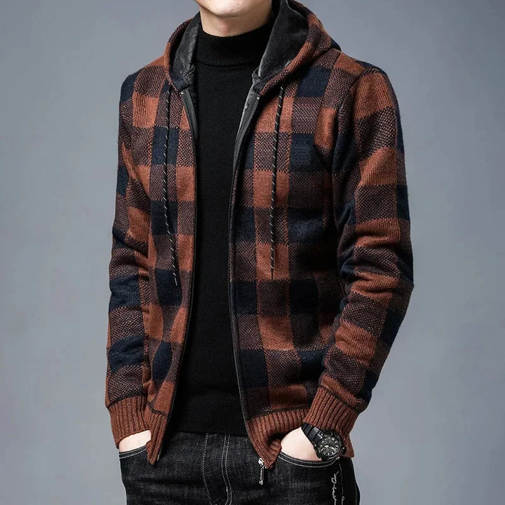 Veste à capuche à carreaux pour hommes - Sam