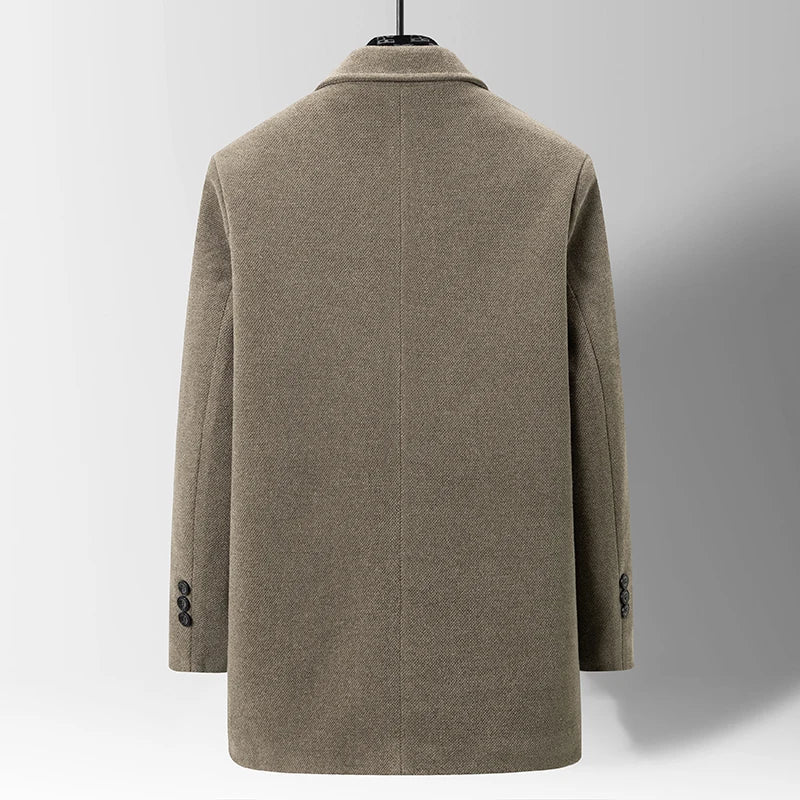 Manteau en laine pour homme, doublé de fourrure synthétique - Saviel