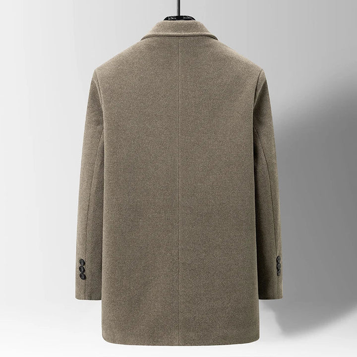 Manteau en laine pour homme, doublé de fourrure synthétique - Saviel