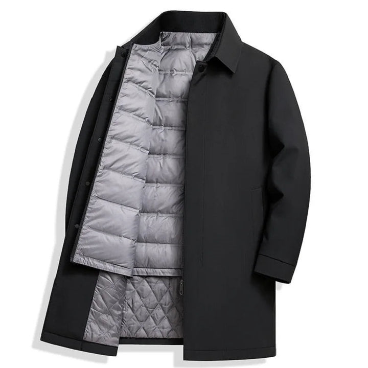Manteau matelassé imperméable végétalien avec fermeture éclair dissimulée - Soren