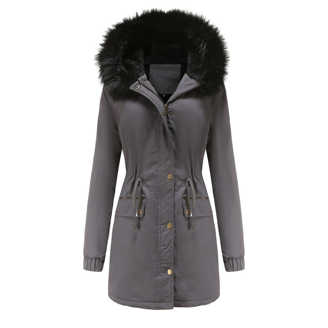 Sara - Manteau Parka Femme Mi-long avec Col en Fourrure Chic