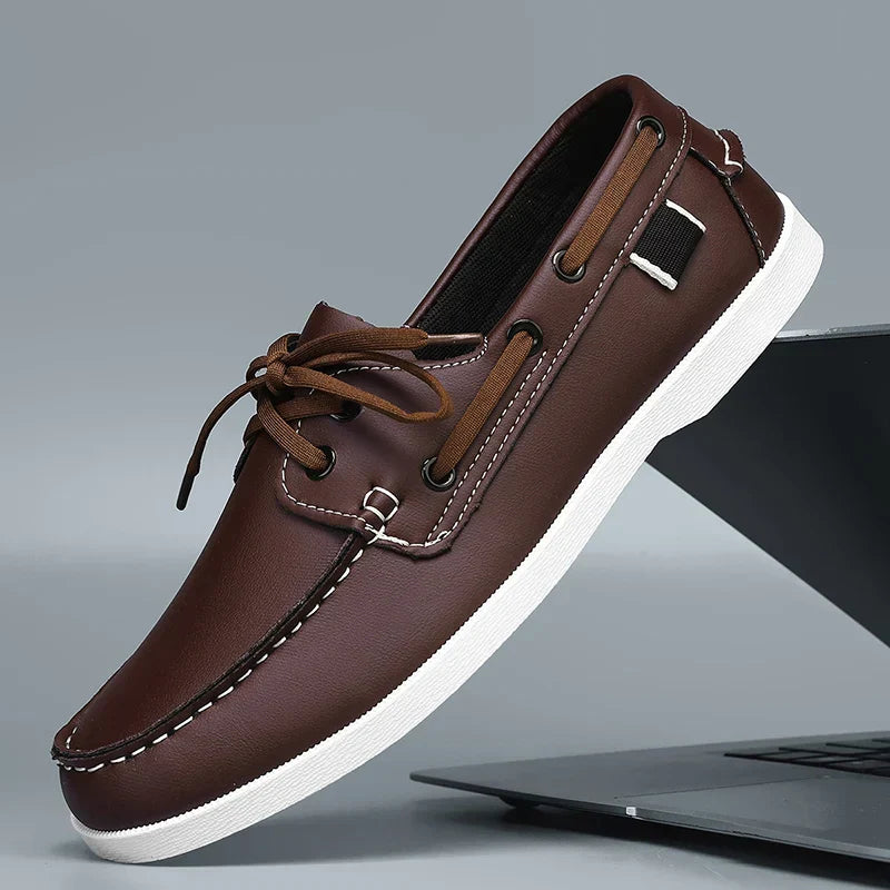 Chaussures de bateau en cuir - Leno