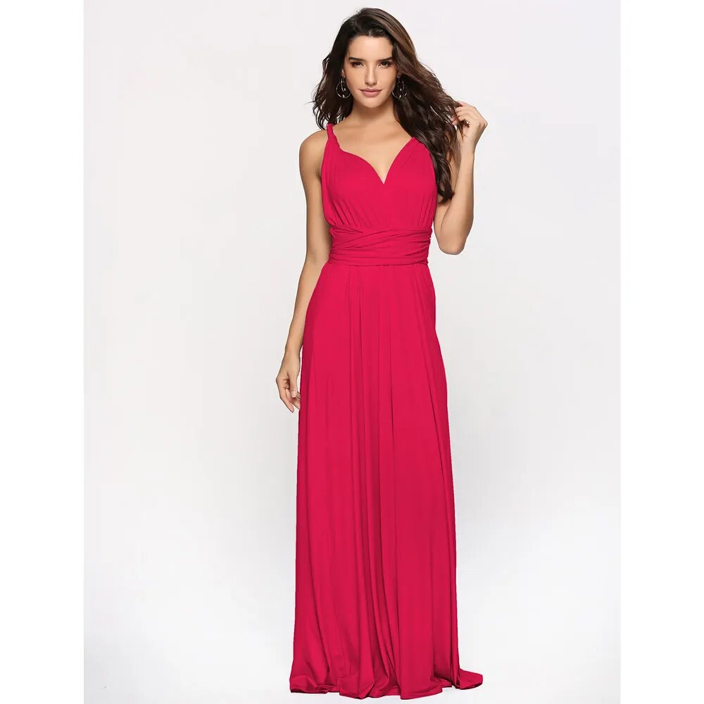 Laura - Robe longue style rouge Boho pour Femmes