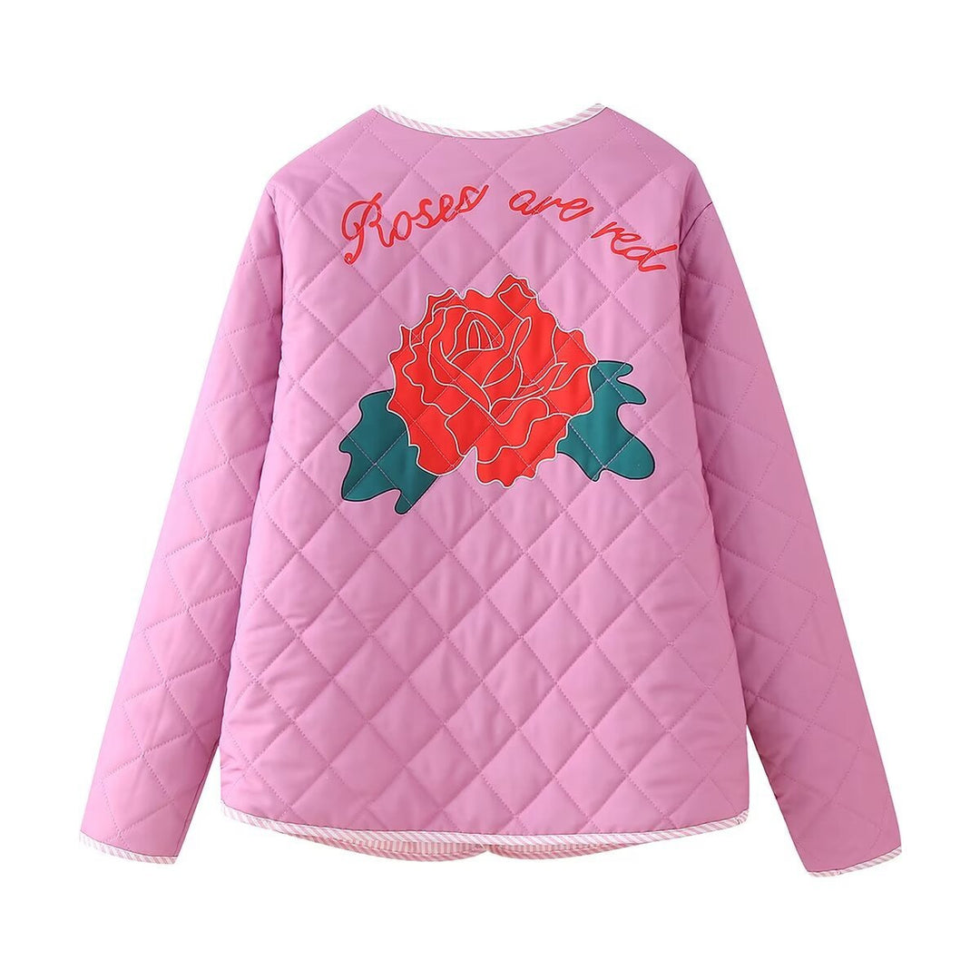 Scarlett - Manteau Rose Femme à Patchwork et Nœud