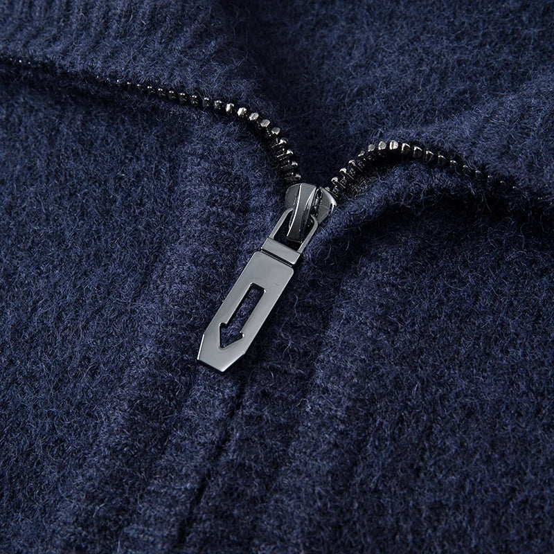 Pull tricoté à demi-fermeture éclair pour hommes - Lauro