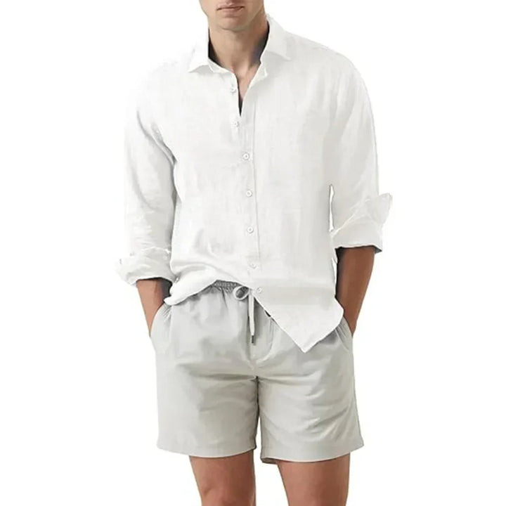Chemise d'été pour hommes en lin et coton