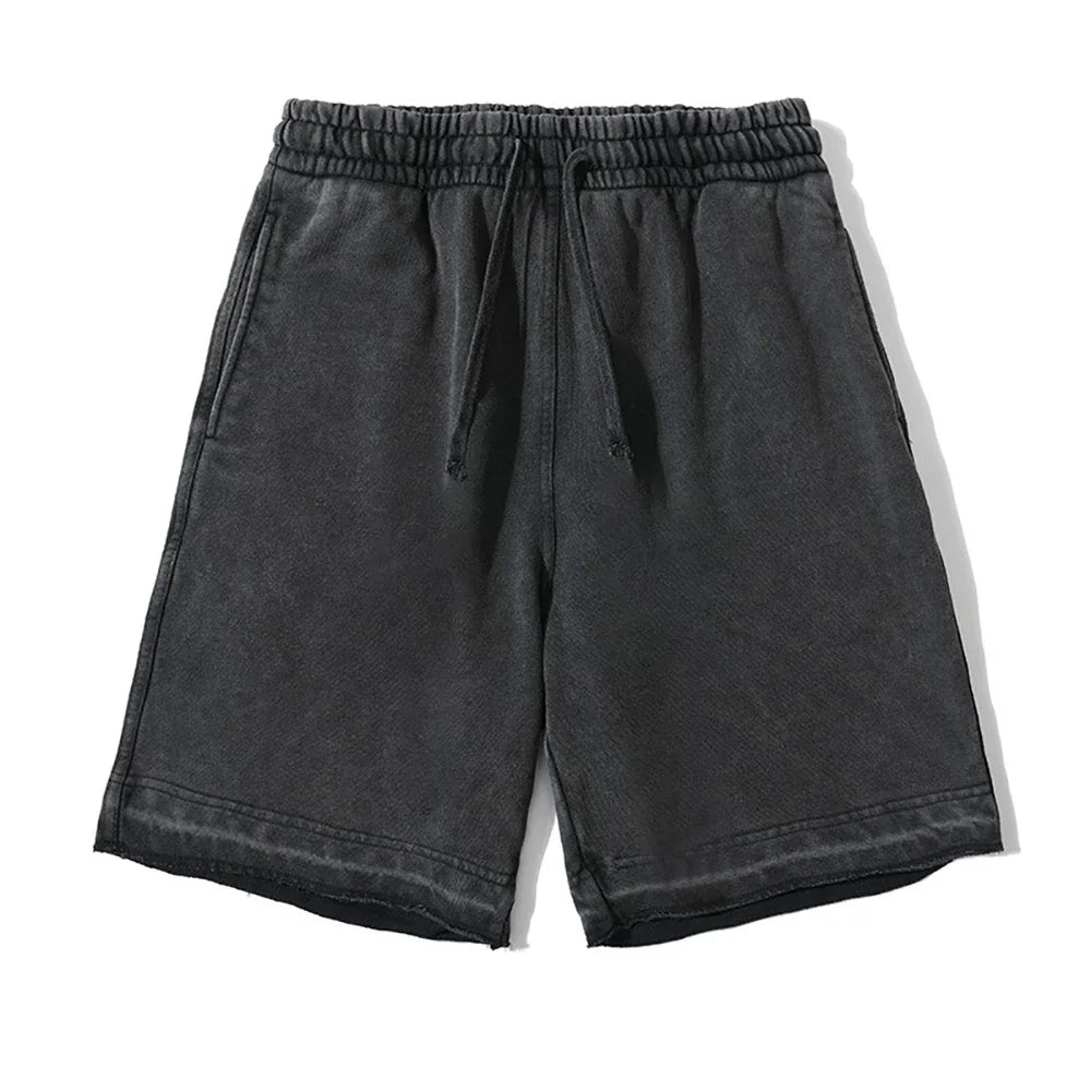 Short en coton avec délavage vintage pour hommes