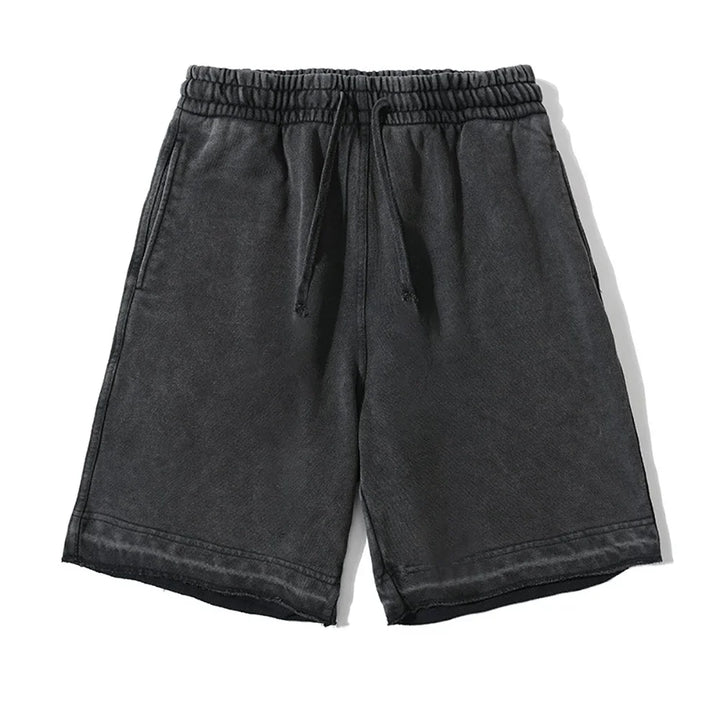 Short en coton avec délavage vintage pour hommes