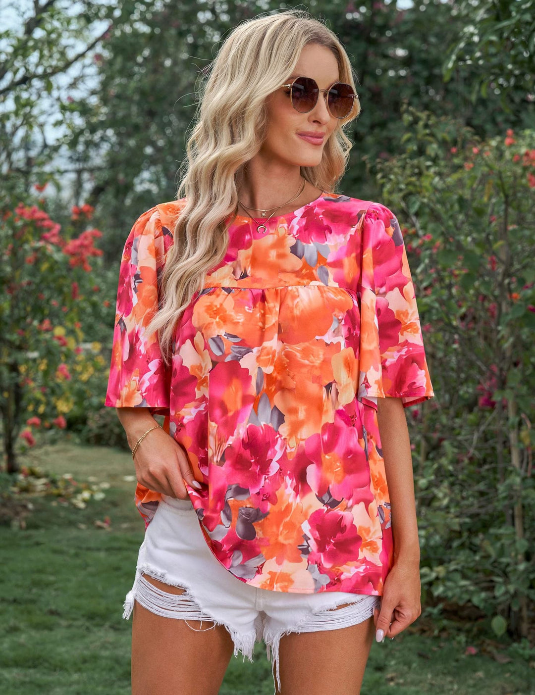 Shanee - Blouse florale à manches