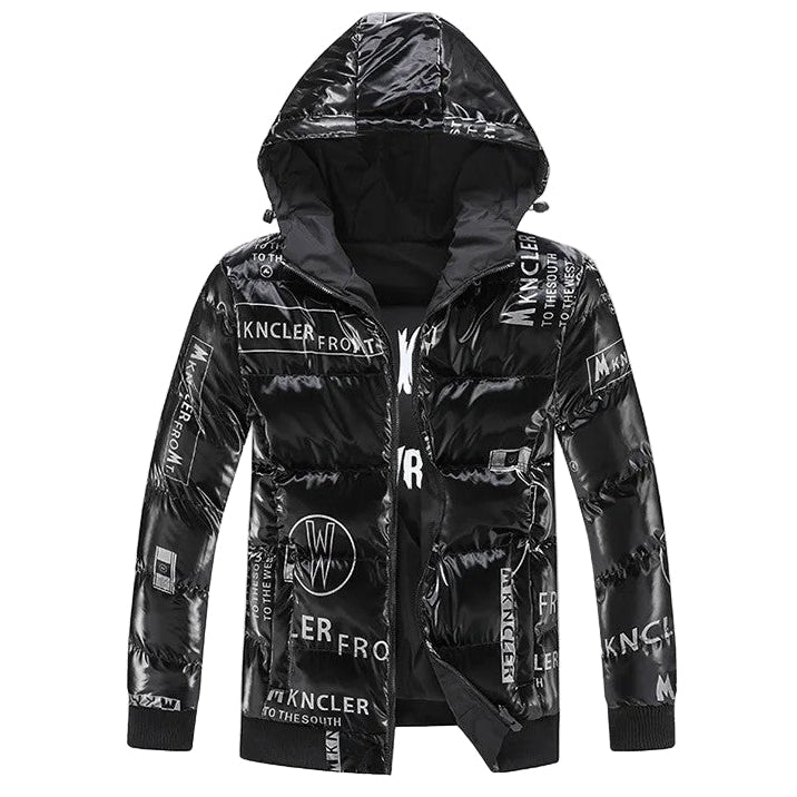 Veste à capuche matelassée effet vinyle pour homme - Lanuz