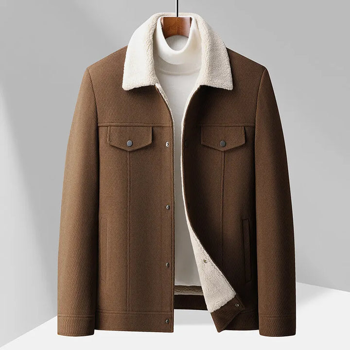Veste à col en polaire pour hommes - Olivier