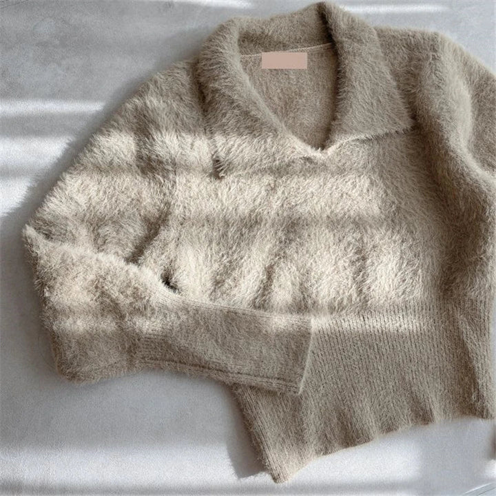 Lore - Pull en peluche avec col et manches longues