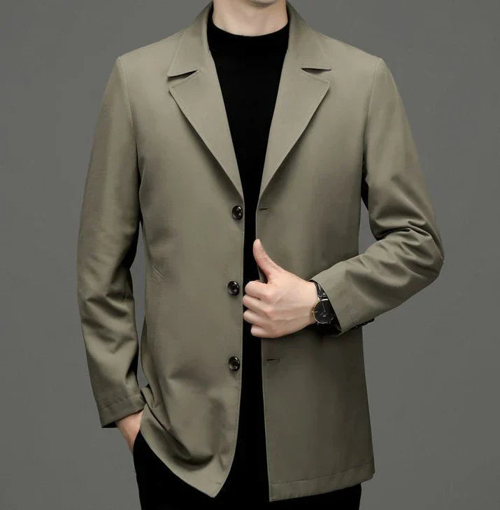 Manteau léger à revers pour hommes en gris - Noah