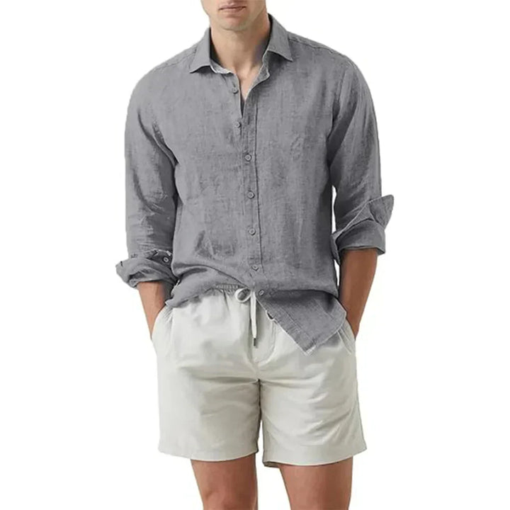Chemise d'été pour hommes en lin et coton