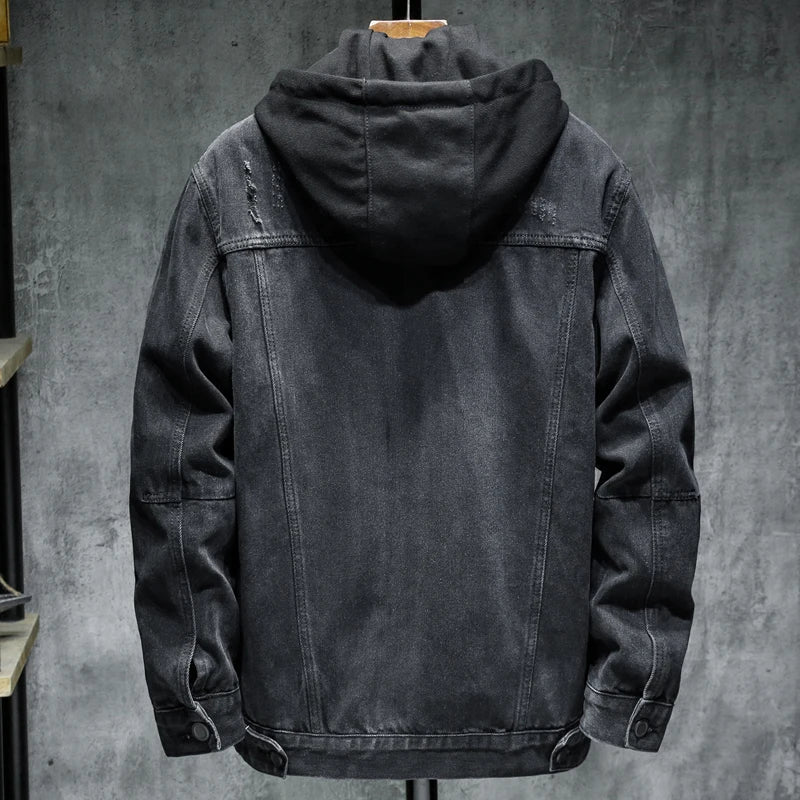 Veste en jean pour homme avec capuche moderne - Elrick