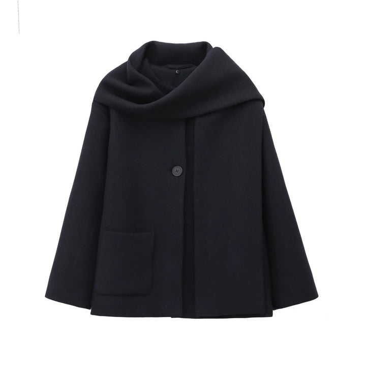 Manteau pour femme de style français avec col enveloppant - Nèora