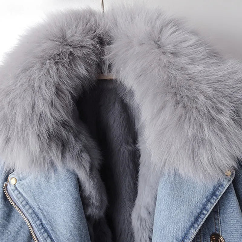 Veste en jean avec passepoils pour femme - Serene