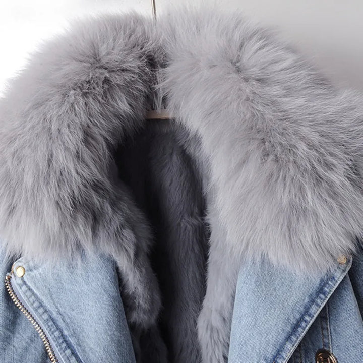 Veste en jean avec passepoils pour femme - Serene