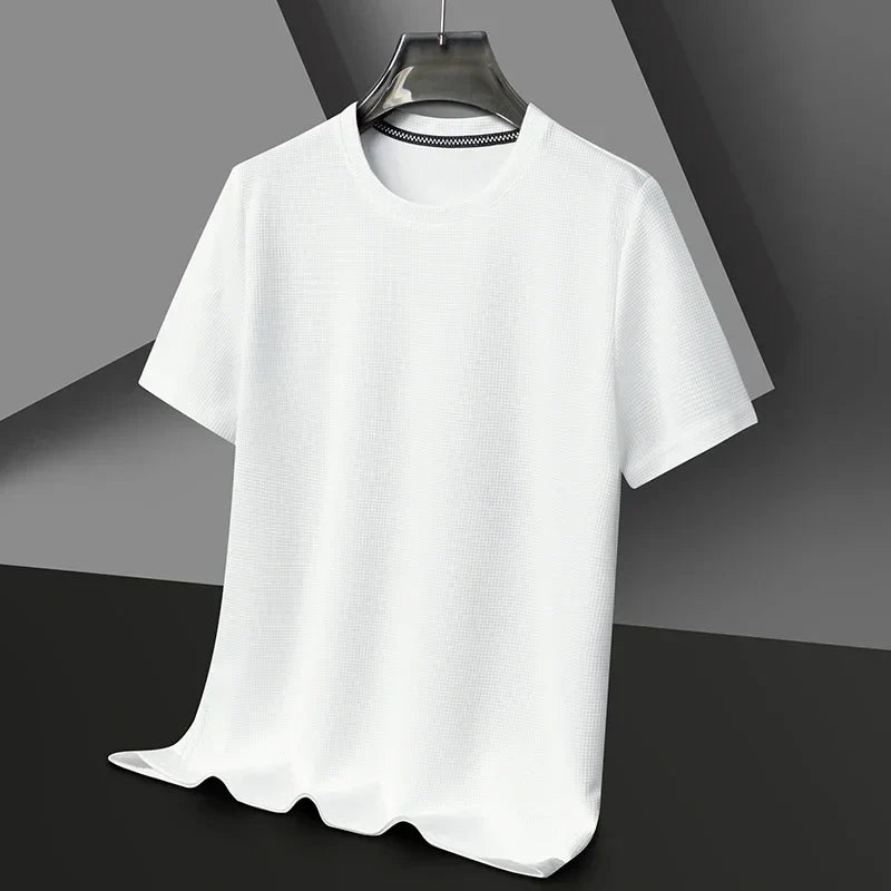 T-shirt à manches courtes pour hommes - Texturé & col rond
