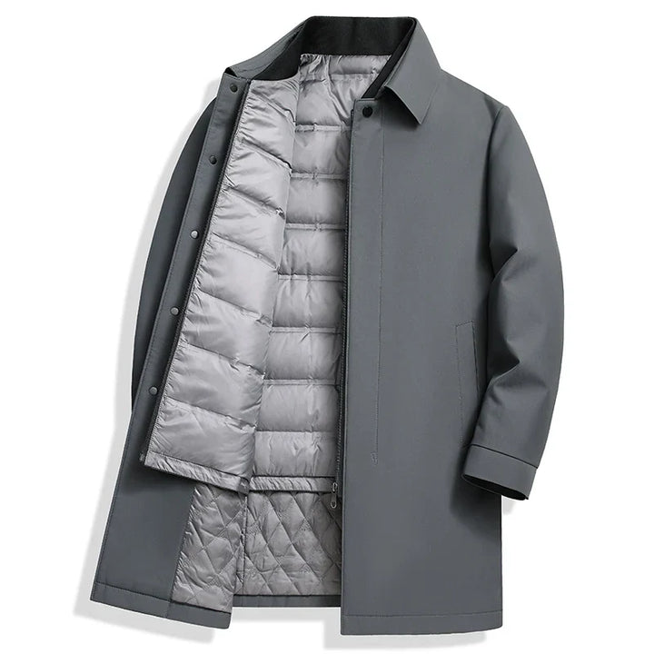 Manteau matelassé imperméable végétalien avec fermeture éclair dissimulée - Soren