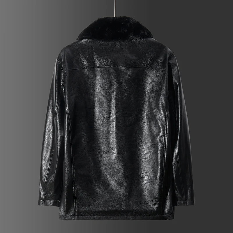 Veste en cuir végétalien avec col - Liam