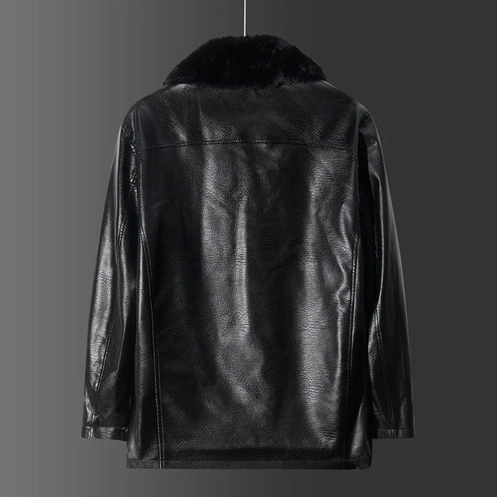 Veste en cuir végétalien avec col - Liam