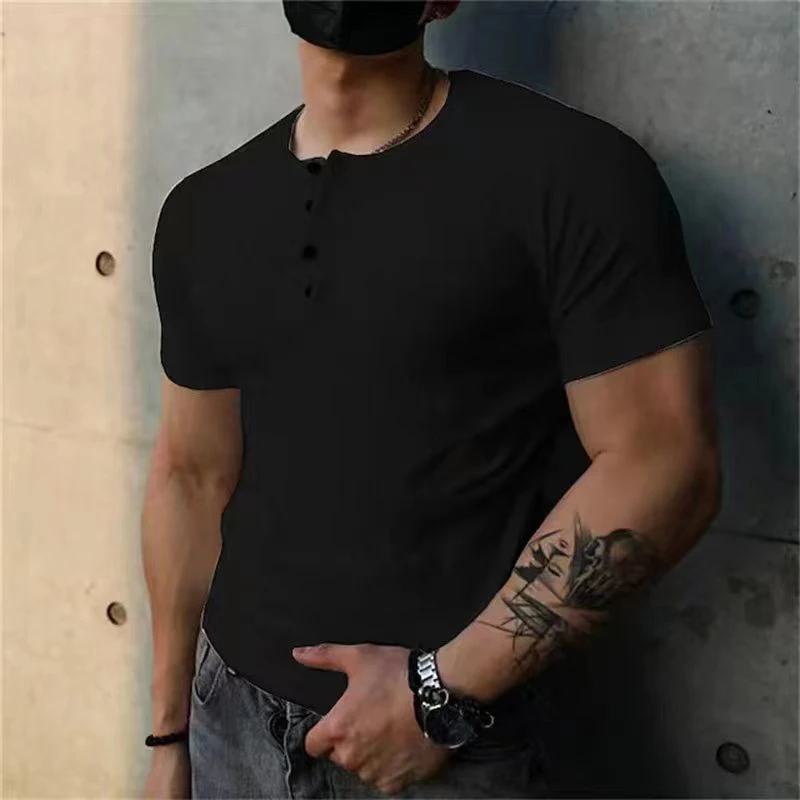 Bryce - T-shirt Henley ajusté