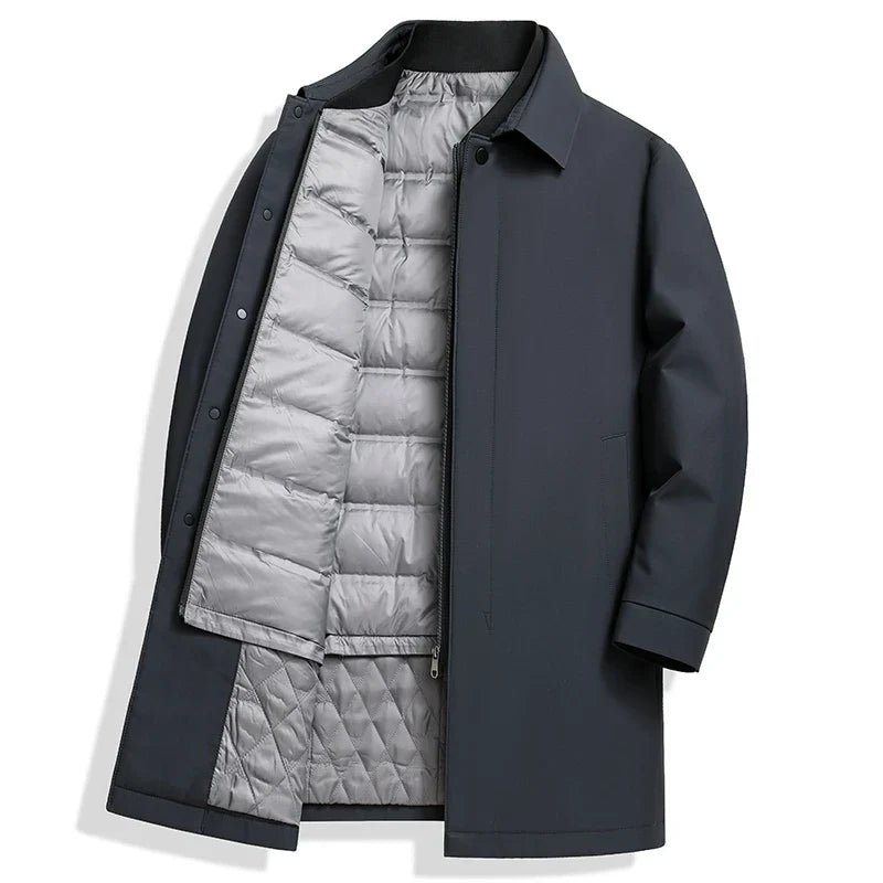 Manteau matelassé imperméable végétalien avec fermeture éclair dissimulée - Soren