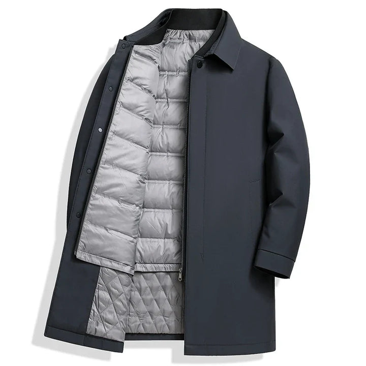 Manteau matelassé imperméable végétalien avec fermeture éclair dissimulée - Soren