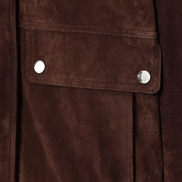 Veste en daim pour femme avec poches sur le devant - Mireane