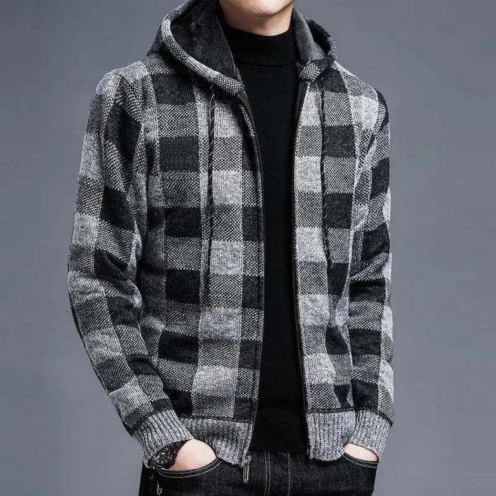Veste à capuche à carreaux pour hommes - Sam