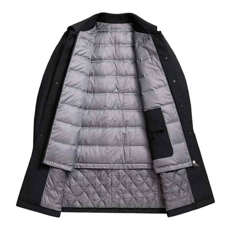 Manteau matelassé imperméable végétalien avec fermeture éclair dissimulée - Soren