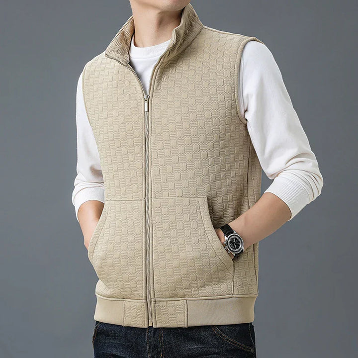 Gilet sans manches en tissu zippé pour homme - Lauffy
