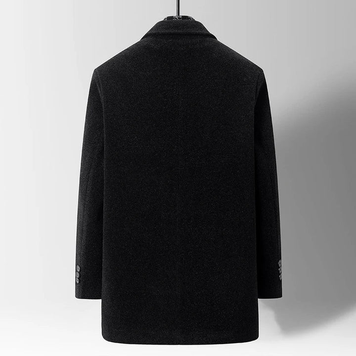 Manteau en laine pour homme, doublé de fourrure synthétique - Saviel
