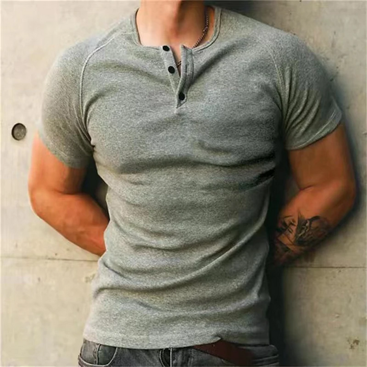 Bryce - T-shirt Henley ajusté