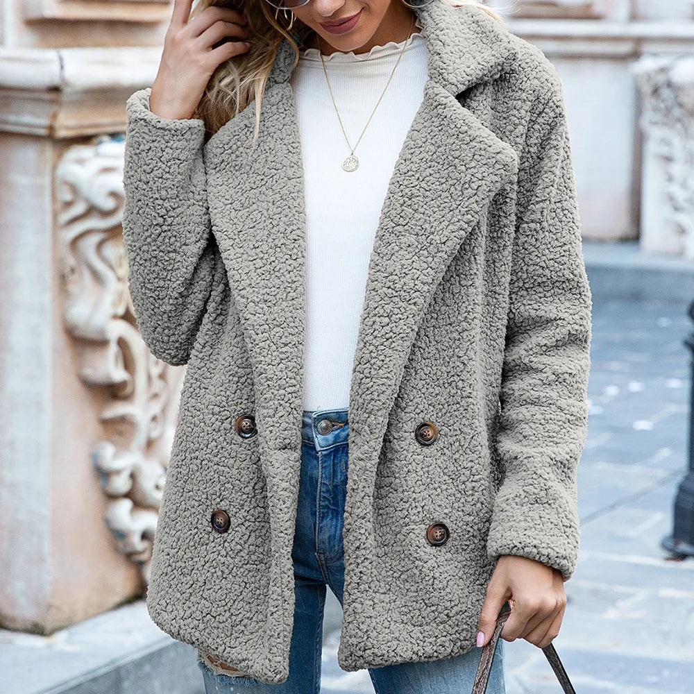 Manteau décontracté en peau de mouton pour femmes - Julieta
