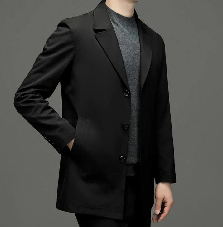 Manteau léger à revers pour hommes en gris - Noah