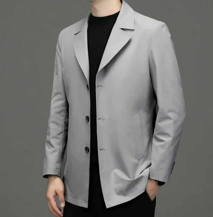 Manteau léger à revers pour hommes en gris - Noah