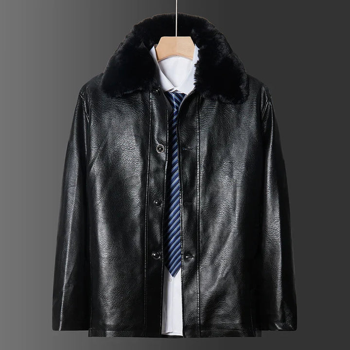 Veste en cuir végétalien avec col - Liam