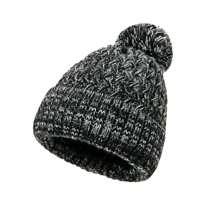 Bonnet tricoté à une couche pour femmes avec pompon - Kireva