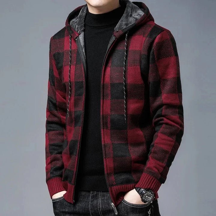 Veste à capuche à carreaux pour hommes - Sam