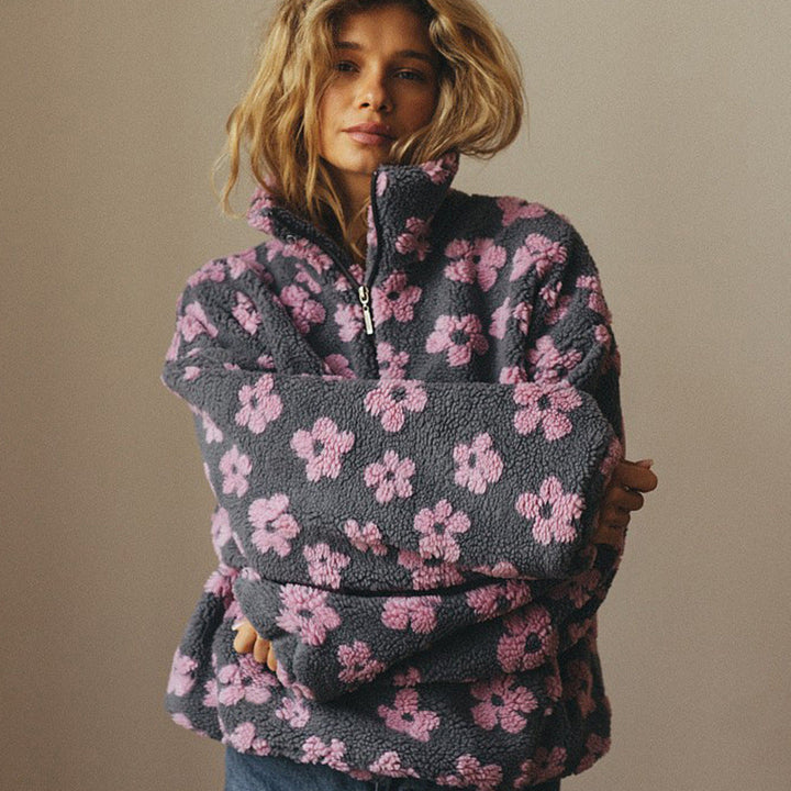 Sweat-shirt polaire pour femmes avec grande poche - Liora