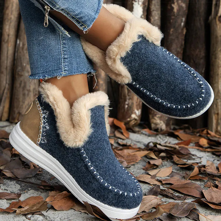 Faby - Chaussures d'Hiver Liées en Fourrure