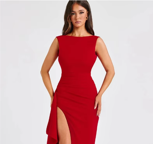 Victoria - Robe flatteuse avec fente haute